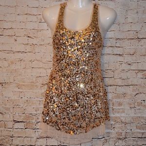 Sequin gold blouse lined with tule